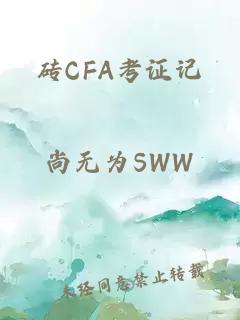 砖CFA考证记